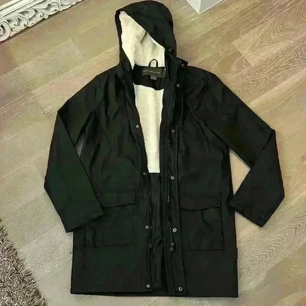 French Connection Coat with Sherpa Hood